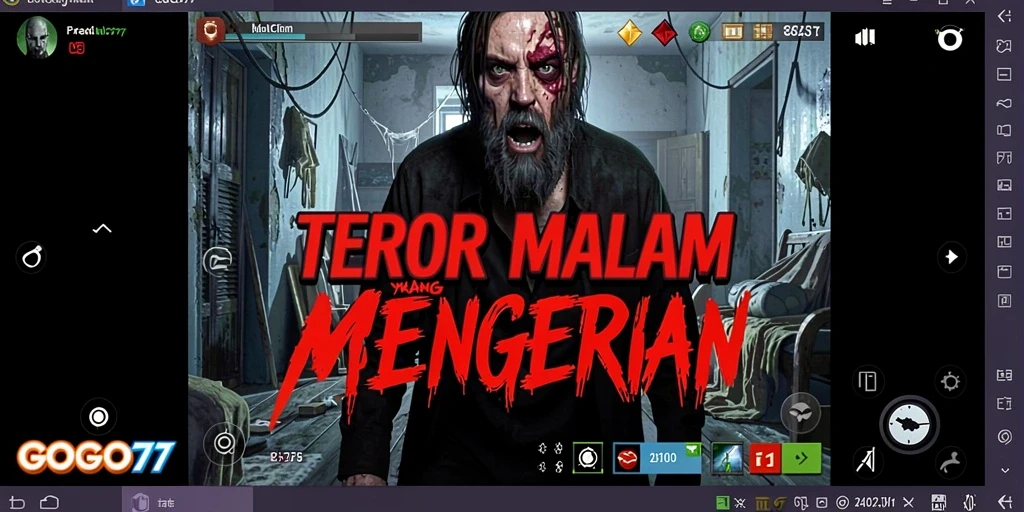Tampilan gameplay menakutkan dari GOGO77 yang mencekam.
