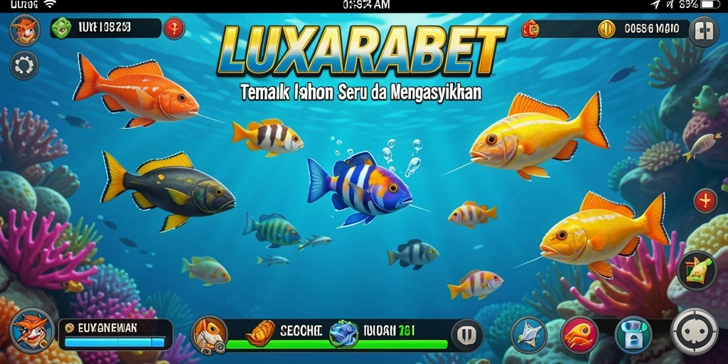Tampilan gameplay LUXARABET saat menangkap ikan.