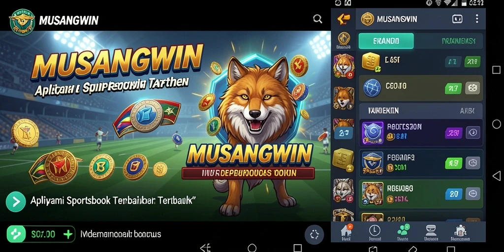 Tampilan menarik dalam aplikasi MUSANGWIN saat bermain taruhan olahraga.