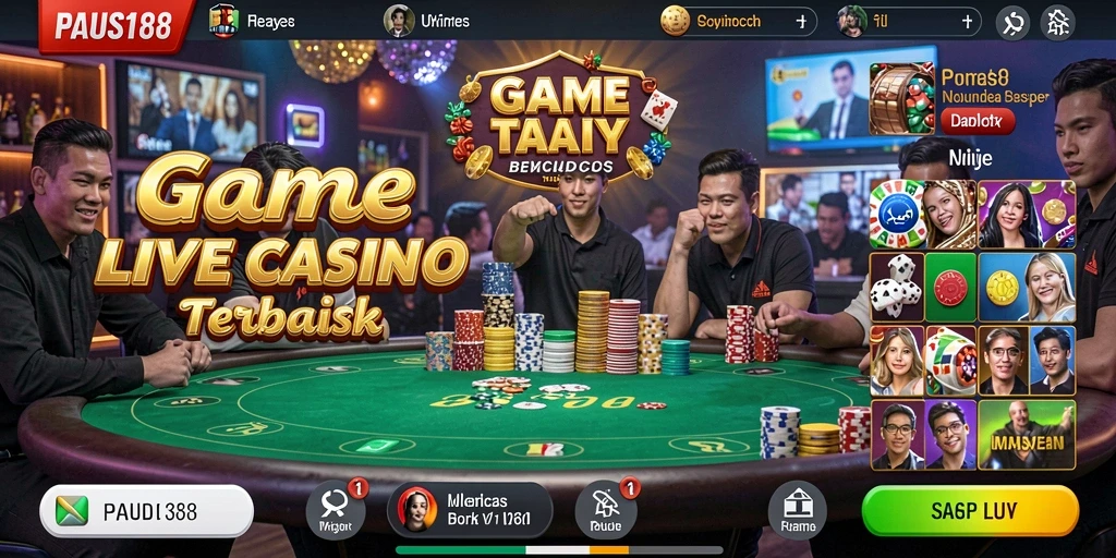 Tampilan gameplay Live Casino PAUS188 dengan dealer langsung.